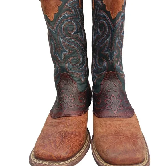 Rocky Brown and Blue Heeled Boots - Picture 4 of 6